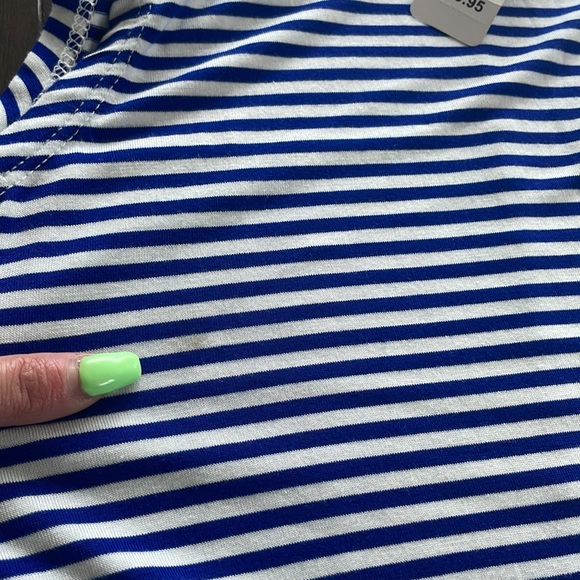 La Vie En Rose Striped Stretchy Flare Sleeveless Dress - Picture 3 of 7